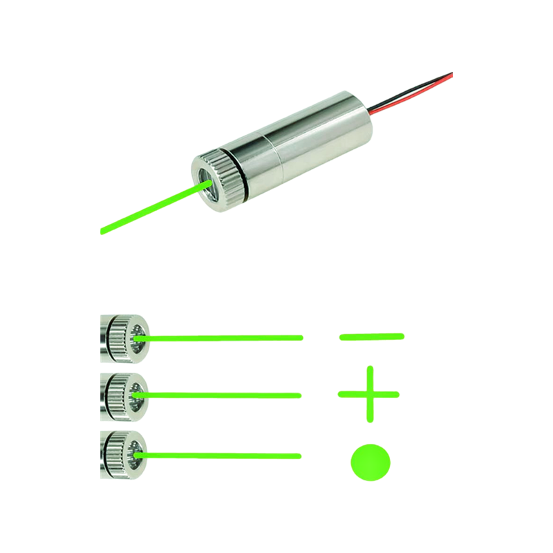 Industrial Laser Line Generator - 520nm 5mW Grüner Punkt-Linien-Kreuz-Lasermodul-Kopf Glaslinse Fokussierbar