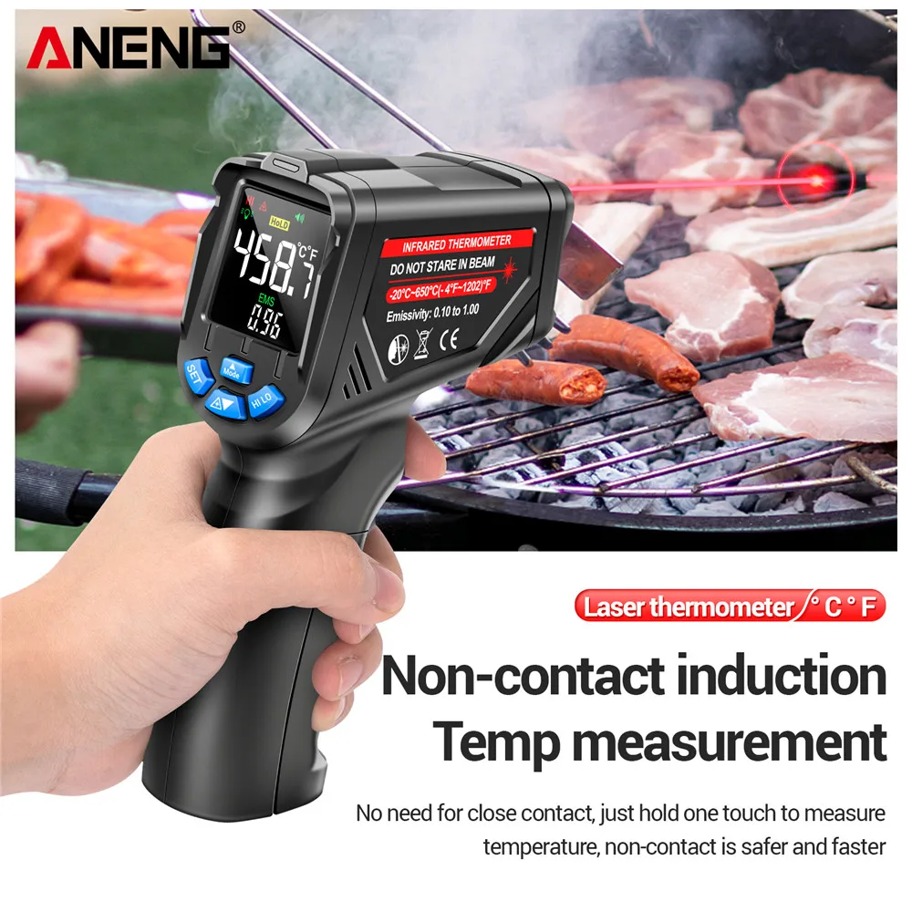 Industrial Infrared Laser - Infrarot-Thermometer Digital Berührungslos -20~650 ℃ ANENG