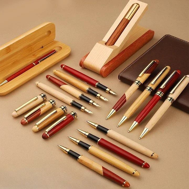 Industrial Laser Pen - Benutzerdefiniertes Logo Bambus Holz Signatur Kugelschreiber
