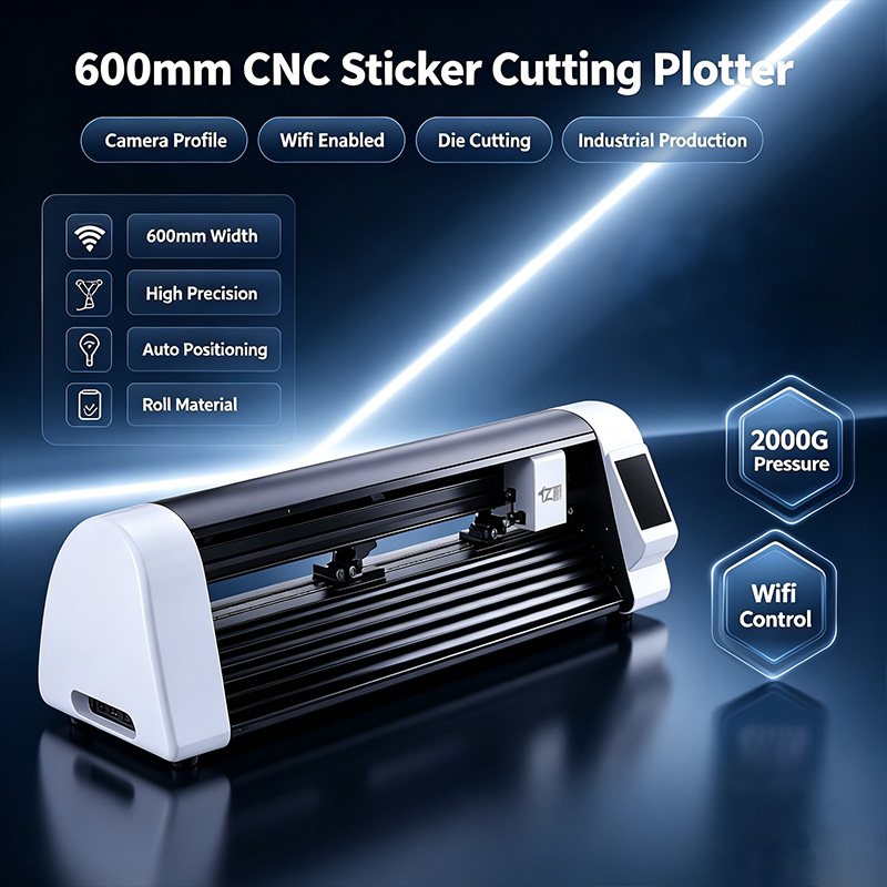 Industrial Laser Machines - 600mm CNC-Laser-Aufkleber-Schneideplotter, Kamera-Profil-Stanzmaschine, WLAN-fähiger industrieller Produktions-Schneidemaschine