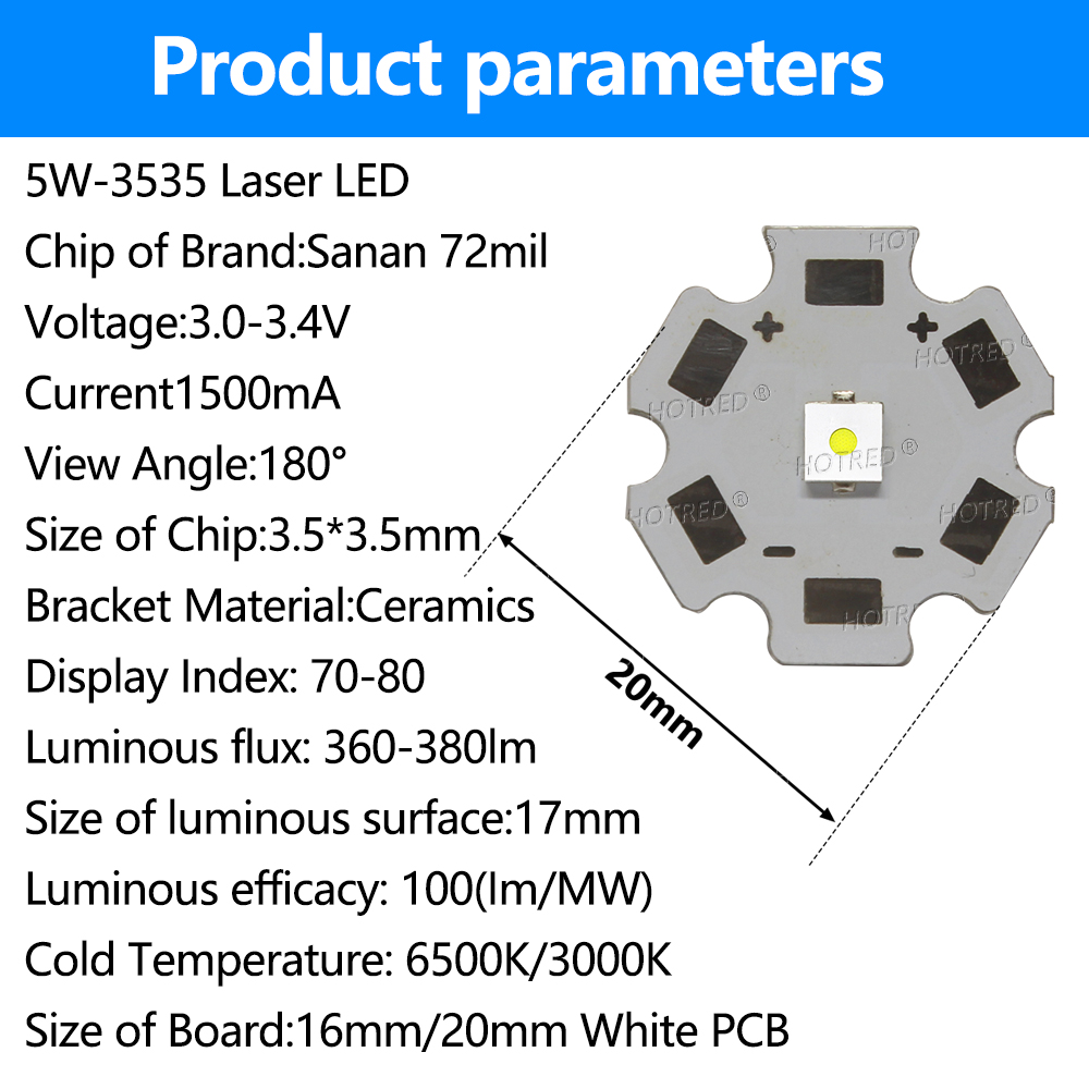 LED 5 W 3535 flache weiße Lase – Industrial Laser Diode Bewertung und Preis